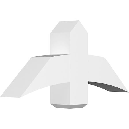 Ekena Millwork Bellingham Architectural Grade PVC Gable Bracket, 36"W x 16 1/2"H x 6"D x 6"F, 11/12 Pitch GBP036X17X0606BEL00